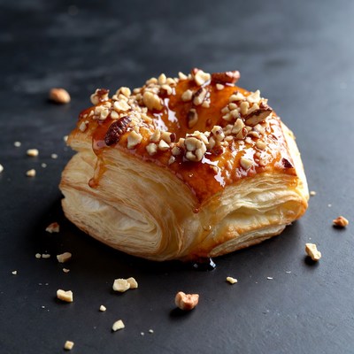Pecan Croissant with Honey Glaze