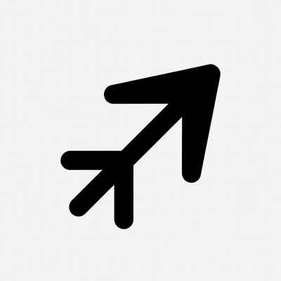 Black Sagittarius Zodiac Icon