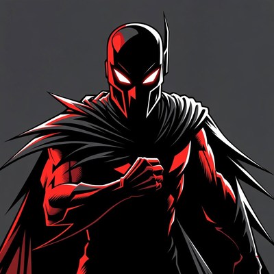 Red Batman Illustration