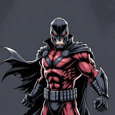 Muscular Venom villain in red armor