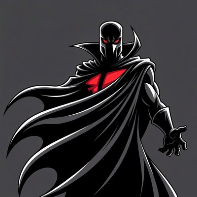 Vampire warrior in black cape
