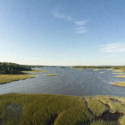 Scenic Marsh Lake with Islands