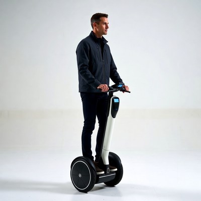 Man riding white Segway