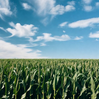 Corn Field Under Blue Sky