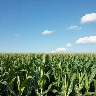 Corn Field Under Blue Sky