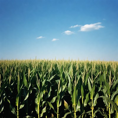 Corn Field Under Blue Sky