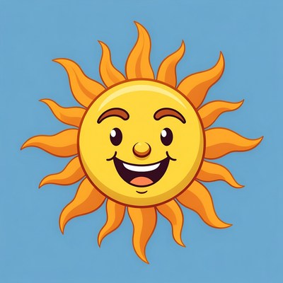 Smiling Cartoon Sun
