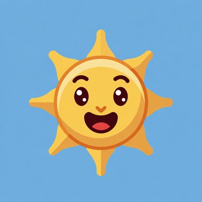 Cute Smiling Sun Illustration