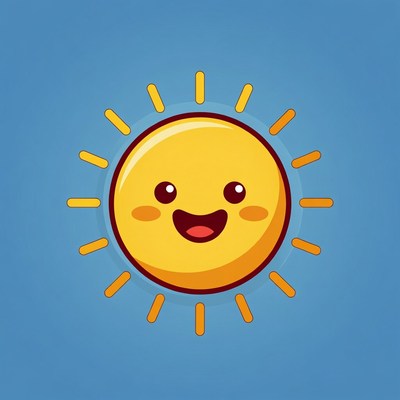 Cute Smiling Sun Illustration