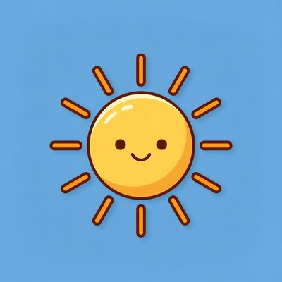 Cute Smiling Sun Illustration