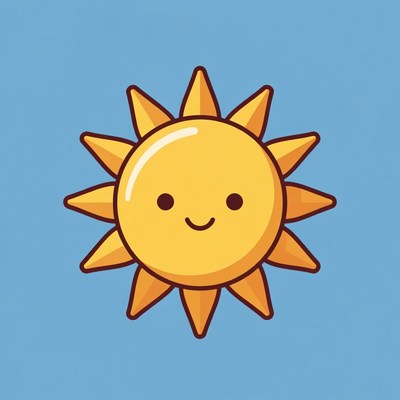 Cute Smiling Sun Illustration