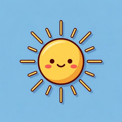 Cute Smiling Sun Illustration