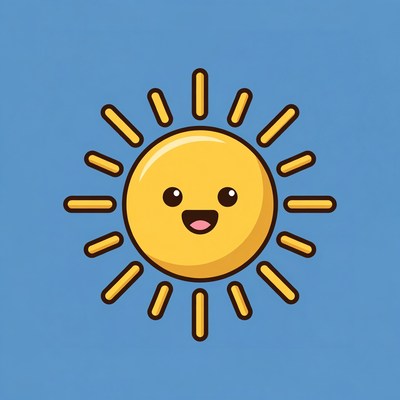 Cute Smiling Sun Illustration