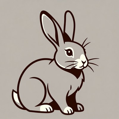 Cute gray bunny illustration