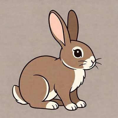 Cute brown bunny illustration