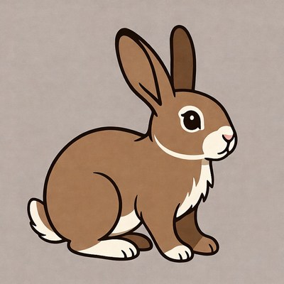 Cute brown bunny illustration