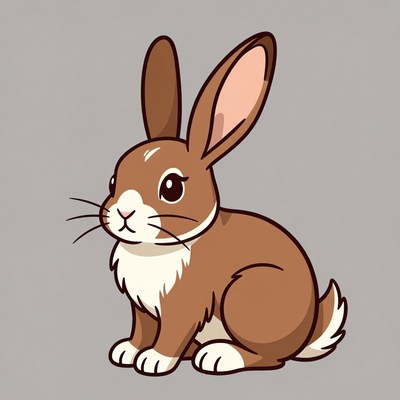 Cute brown bunny illustration