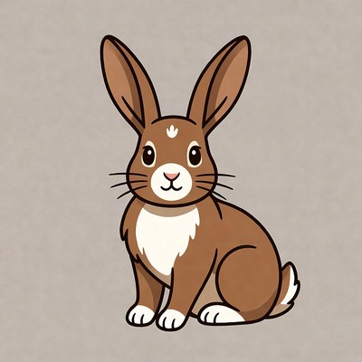 Cute brown bunny illustration