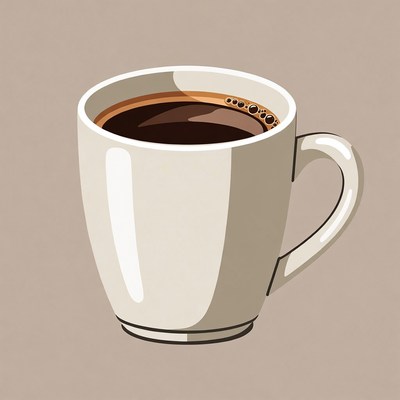 White mug with black coffee