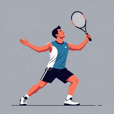 Man playing tennis illustration