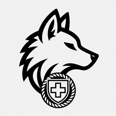Wolf head with shield emblem