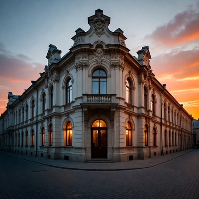 Ornate Historic Building at Sunset