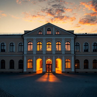 Grand Building at Sunset