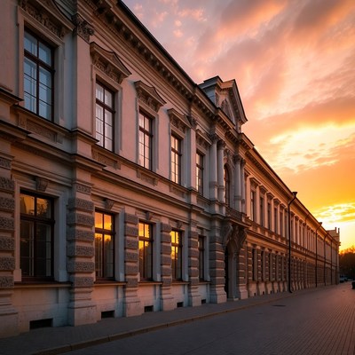 Historic Building at Sunset