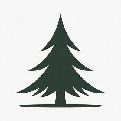 Green Pine Tree Silhouette