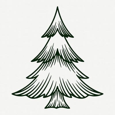 Hand-drawn Christmas Tree Illustration