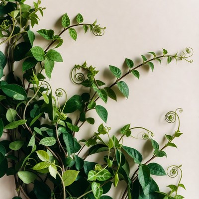 Green vine leaves with tendrils