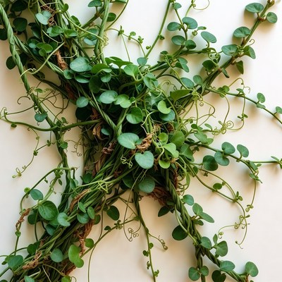 Green creeping vine plant isolated