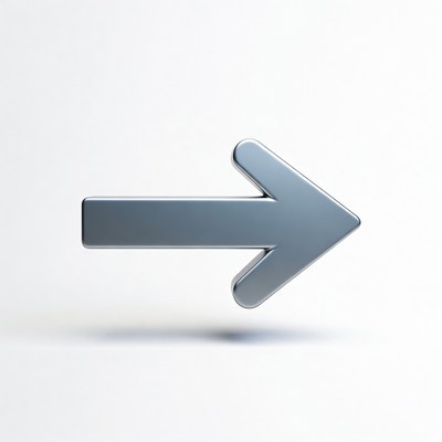 3D Silver Right Arrow