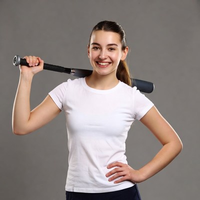 Girl holding baseball bat