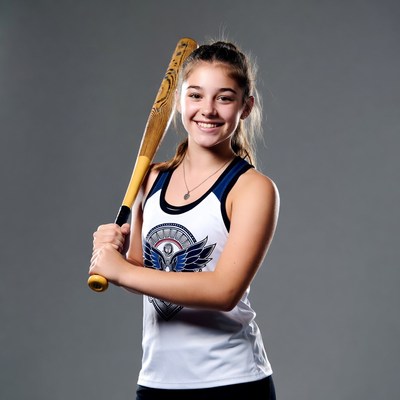 Girl holding baseball bat