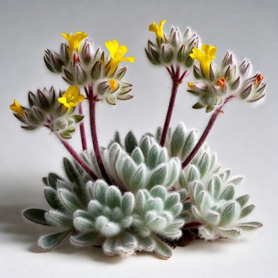 Succulent with yellow flowers