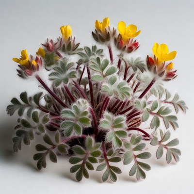 Yellow Buttercup Flowers Cluster