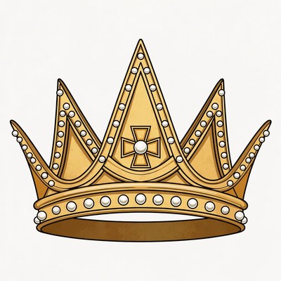 Golden Crown with Cross Illustration
