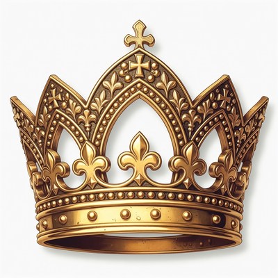 Ornate Golden Crown with Cross