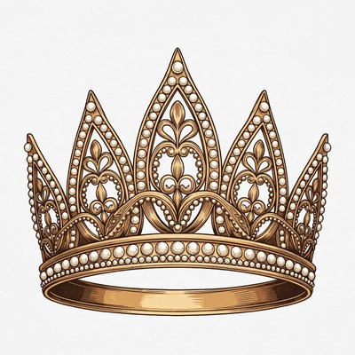 Ornate Golden Crown Illustration