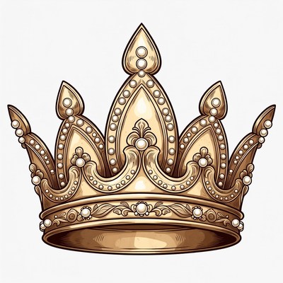 Golden Ornate Crown Illustration