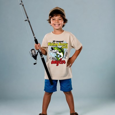 Young boy holding fishing rod
