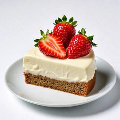 Strawberry Cheesecake Slice on Plate