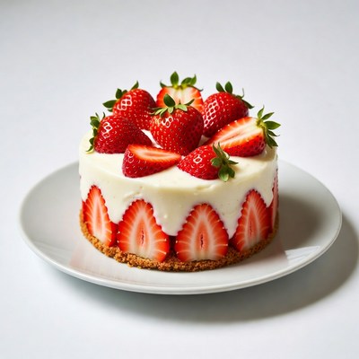 Strawberry Shortcake on White Plate