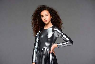 Girl in Shiny Silver Dress