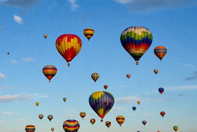 Colorful Hot Air Balloons in Sky