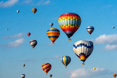 Colorful Hot Air Balloons in Sky