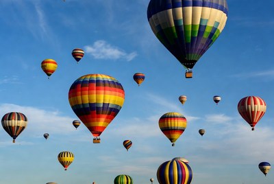 Colorful Hot Air Balloons in Sky