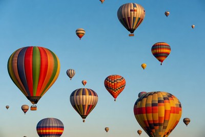Colorful Hot Air Balloons in Sky