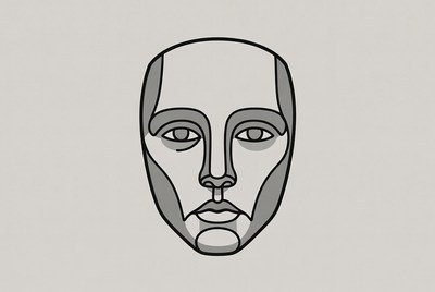 Minimalist line art male face